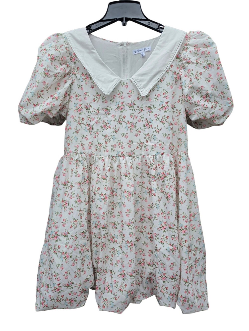 ​Cloud Ten Floral Puff Sleeve Mini Dress with Statement Collar Size S